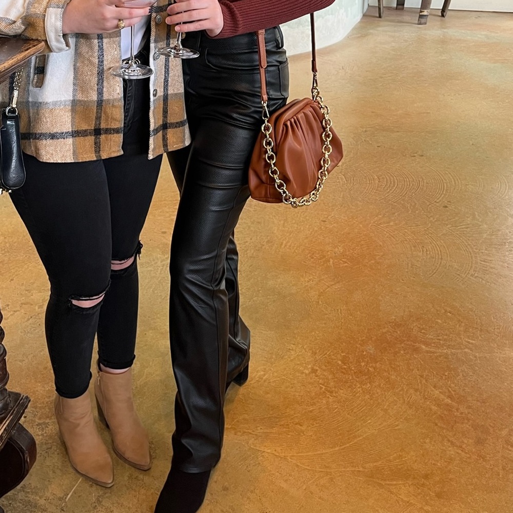 Textured Leather Pants